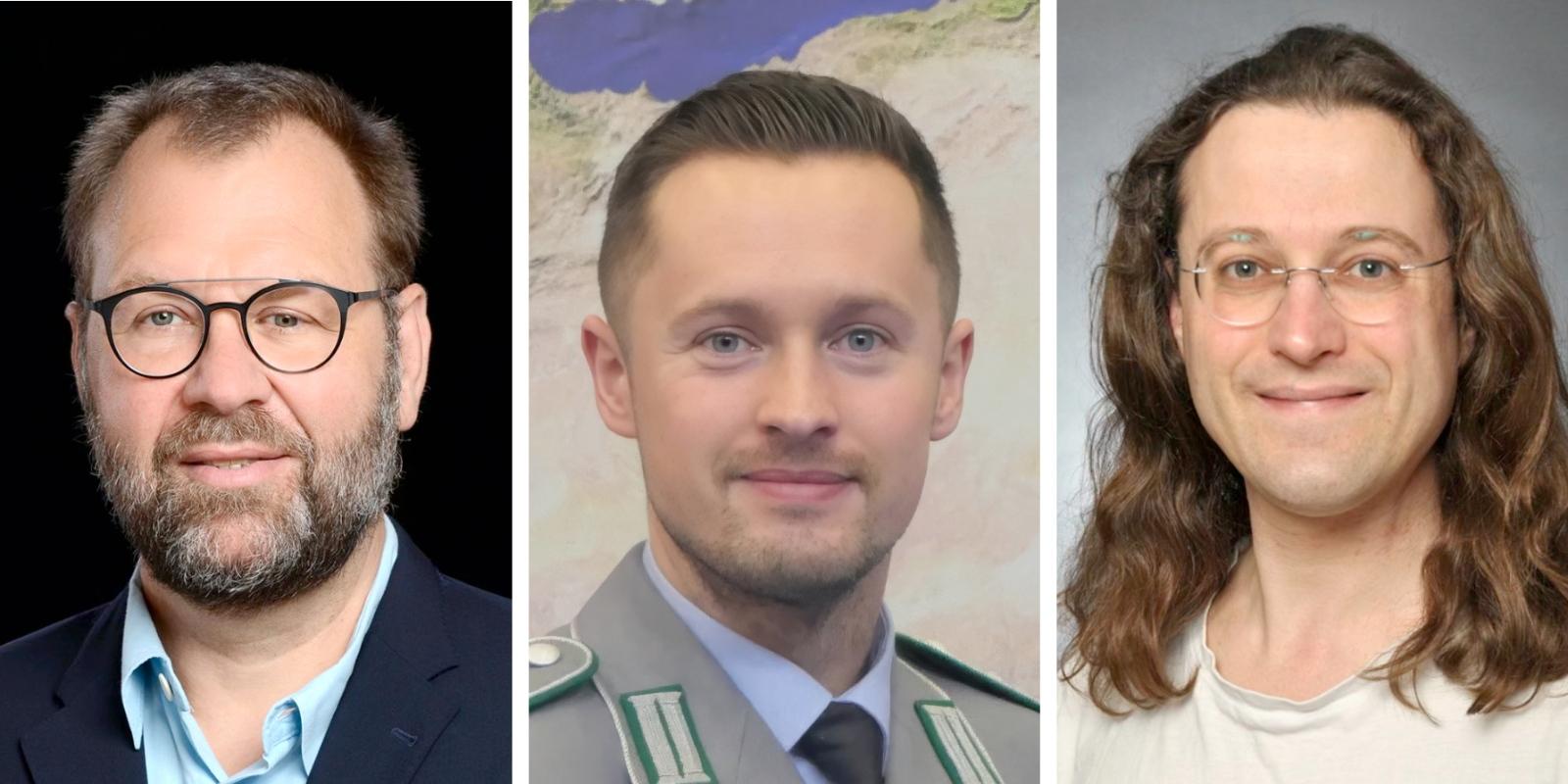 Jörgen Klußmann, Ev. Kirche in Deutschland (EKD), Stefan Kaiser, Jugendoffizier der Bundeswehr, Benno Fuchs, Geschäftsführer NRW der Deutschen Friedensgesellschaft (DFG-VK)